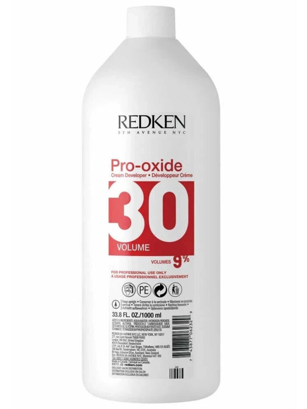 REDKEN Pro-oxide Cream Developer - 30 Volume 9%, 33.8 fl oz